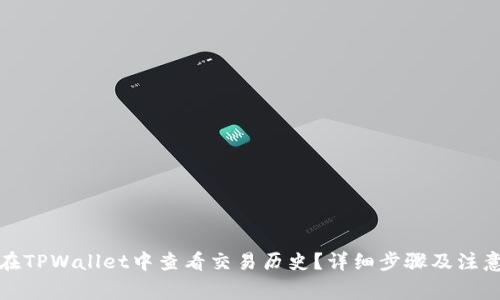 如何在TPWallet中查看交易历史？详细步骤及注意事项
